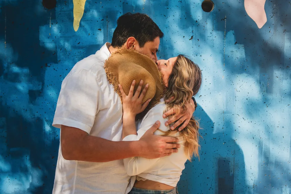 Pareja durante su sesión preboda en Vitacura